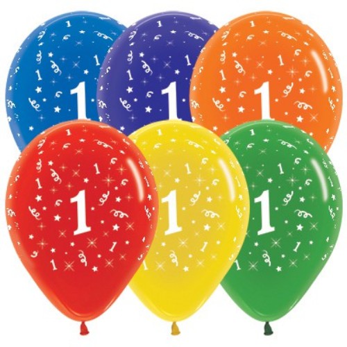 Vibrant pack of 25 age 1 jewel crystal latex balloons, perfect for first birthday celebrations and memorable decorations.