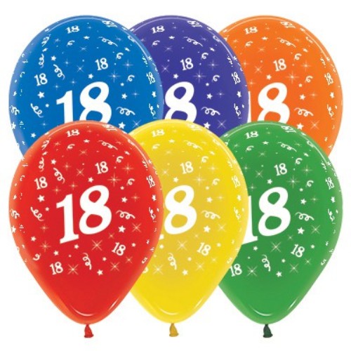 Vibrant 30cm latex balloons in jewel colors, perfect for celebrating an 18th birthday with style and elegance. Pack of 25.