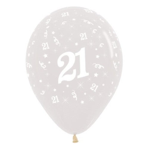 Balloons Age 21 Jewel Crystal Clear  - Pack of 25