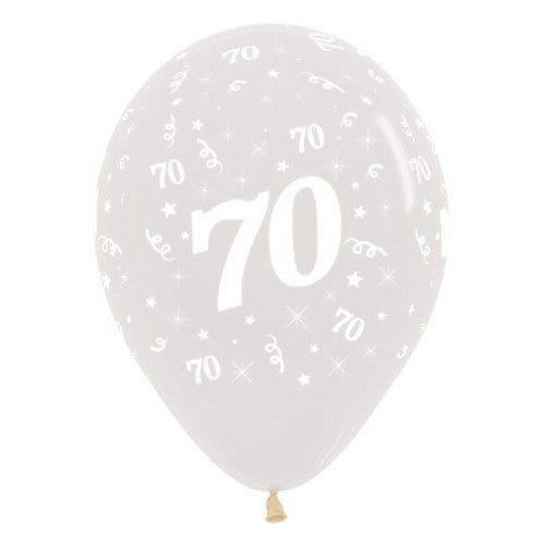 Balloons Age 70 Jewel Crystal Clear  - Pack of 25