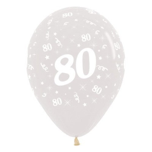 Balloons Age 80 Jewel Crystal Clear  - Pack of 25
