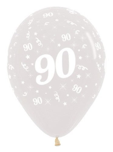Balloons Age 90 Jewel Crystal Clear  - Pack of 25