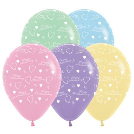 30cm pastel latex balloons in assorted colors, perfect for anniversaries and celebrations, pack of 25 for elegant decor.