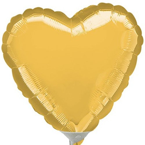 10cm flat heart-shaped gold foil balloon, perfect for elegant celebrations like weddings and birthdays, requires air inflation.