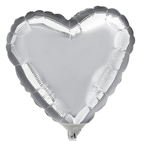 10cm silver heart foil balloon, perfect for celebrations, adds elegance to events with its shiny, reflective surface.