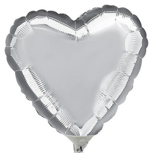 22cm heart-shaped silver foil balloon, perfect for celebrations like birthdays, weddings, and Valentine's Day.