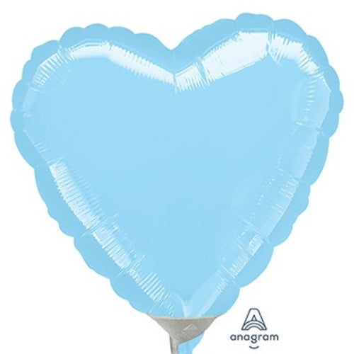 Pastel blue 10cm heart-shaped balloon, perfect for elegant party decorations and celebrations.