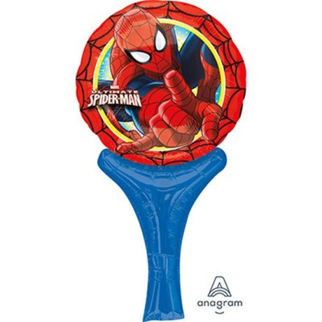 Mini Shape Spiderman inflatable toy, 15cm x 30cm, perfect for parties and imaginative play, featuring a fun superhero design.