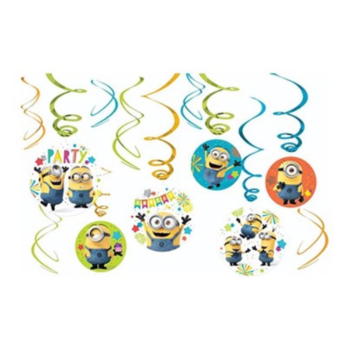 Despicable Me Minion Made Hanging Swirls Decorations - Pack of 12