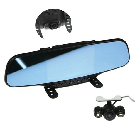 GATOR mirror dash camera with 5-inch HD screen, 1080P front and 720P rear cameras for enhanced driving safety.