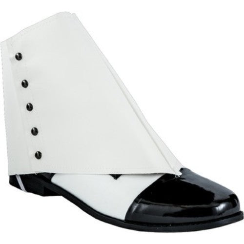 White vinyl spats pack of 2, evoking 1920s gangster style for vintage-themed events or parties.