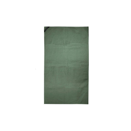 Small moss green microfibre gym towel, 40 x 70 cm, ultra-absorbent, lightweight, perfect for workouts and sports.