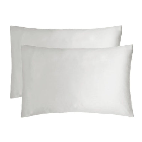 Silky silver bamboo satin pillowcases for a comfortable, hypoallergenic sleep, reducing hair breakage and frizz.