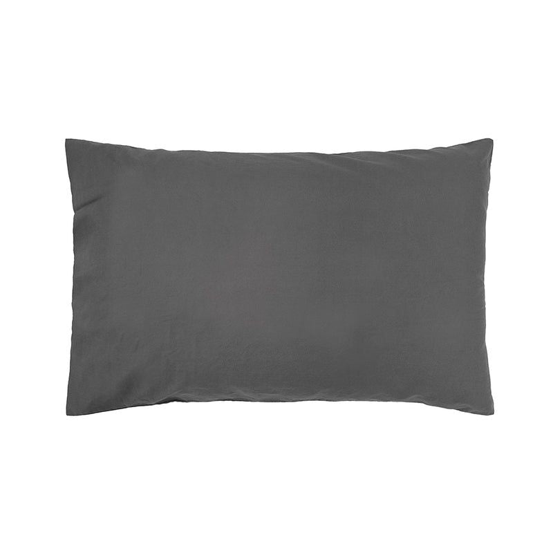 Luxurious dark grey Queen Duvet Cover Set in soft cotton waffle fabric, includes quilt cover and standard pillowcases.