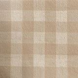 Cozy Gingham Throw Latte in soft cotton, featuring a classic check pattern and fringe, perfect for stylish home decor.