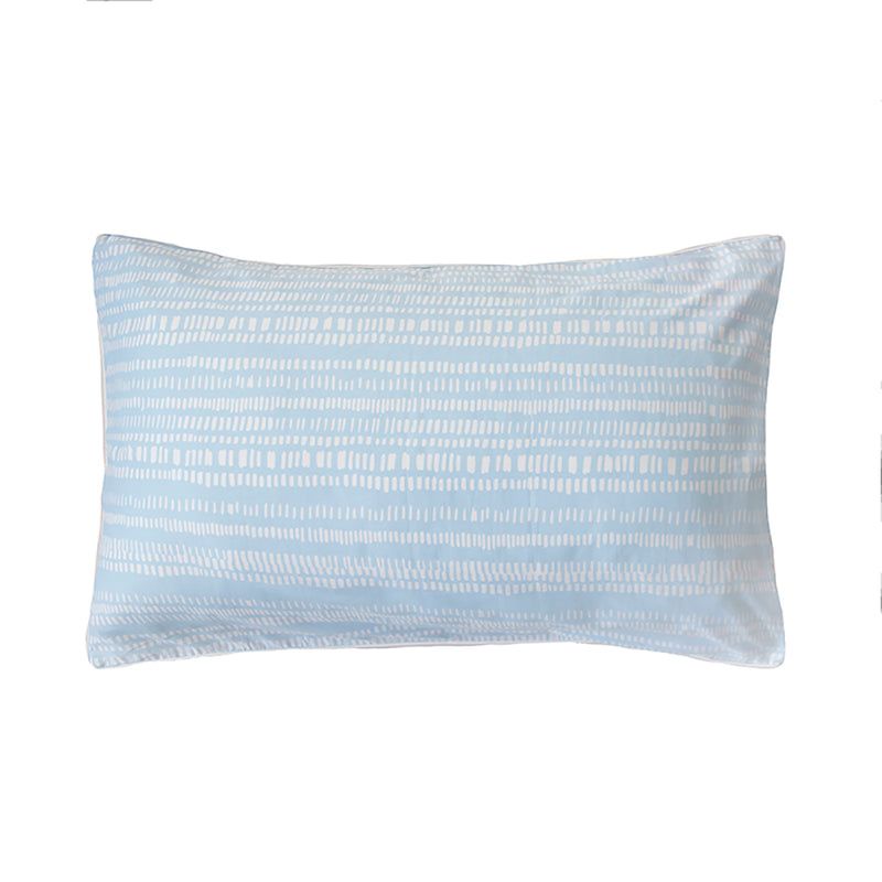 Vibrant King Duvet Cover with playful squiggles in fresh colors, featuring a chic blue and white reverse pattern.