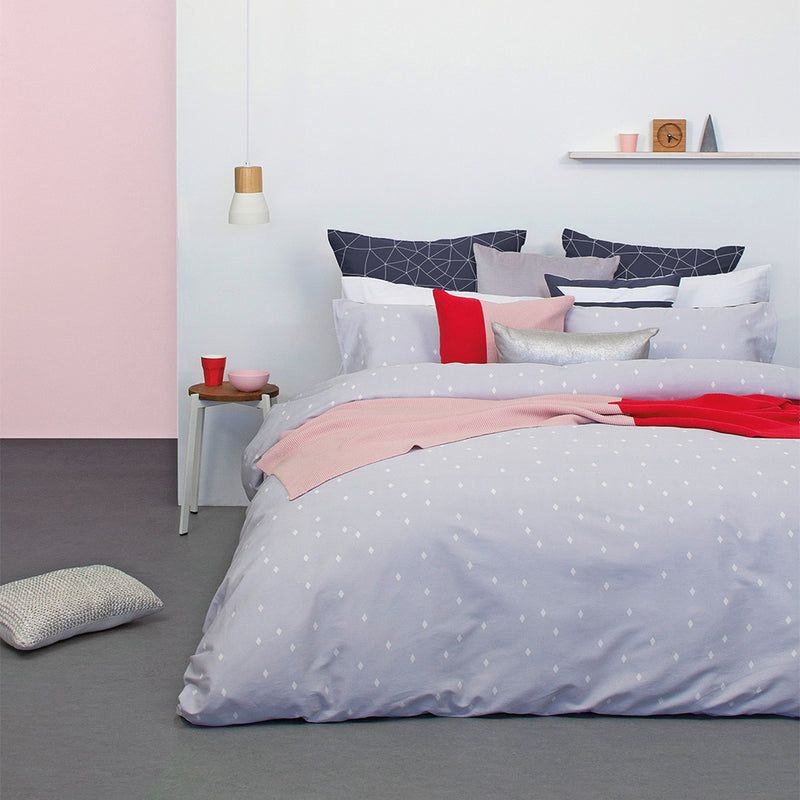 King duvet cover in Aster design, featuring night sky motif, 100% cotton sateen for luxurious comfort and durability.