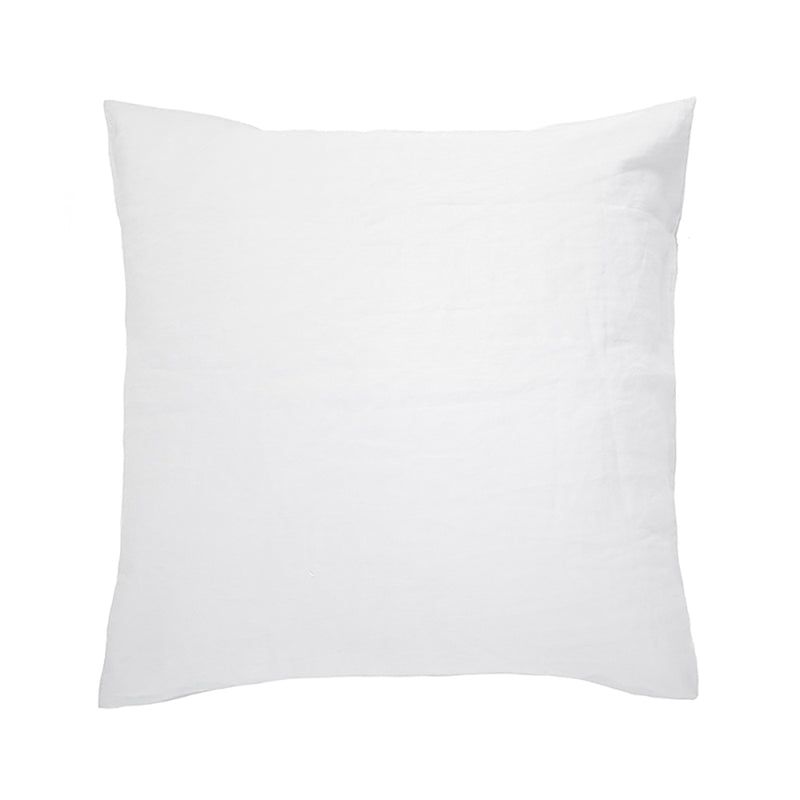 Linen Euro Pillowcase in elegant Ivory, made from 100% French flax for softness, durability, and breathability. Size: 65x65 cm.