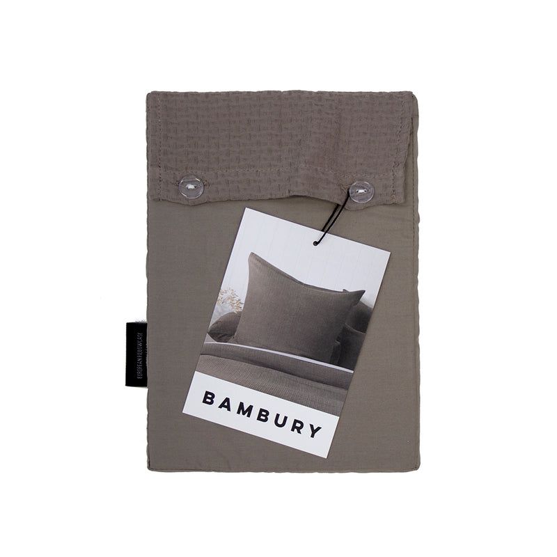 Euro Pillowcase Boyd in mid-grey jacquard fabric, delicately stitched, perfect for stylish bedroom decor and comfort.