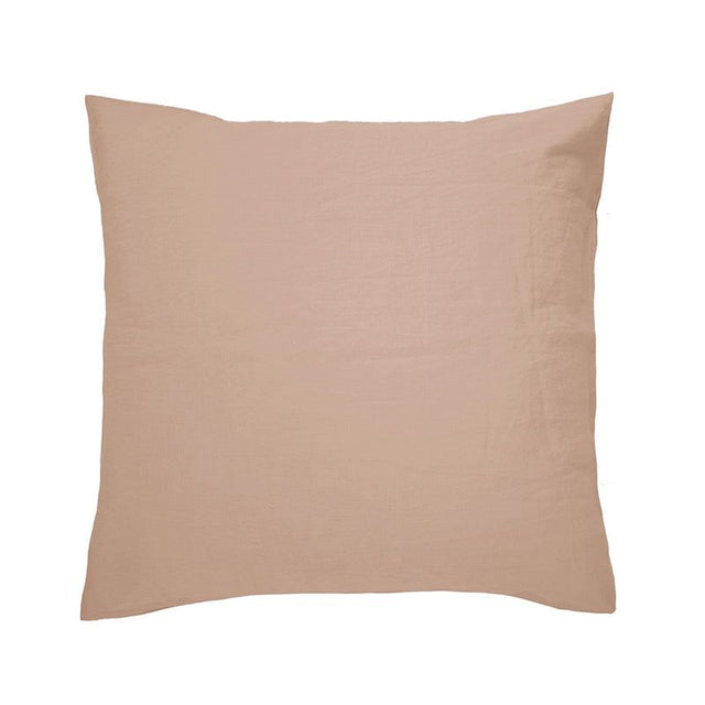 Linen Euro Pillowcase in Tea Rose, made from 100% French linen, offering softness, breathability, and elegance for restful sleep.