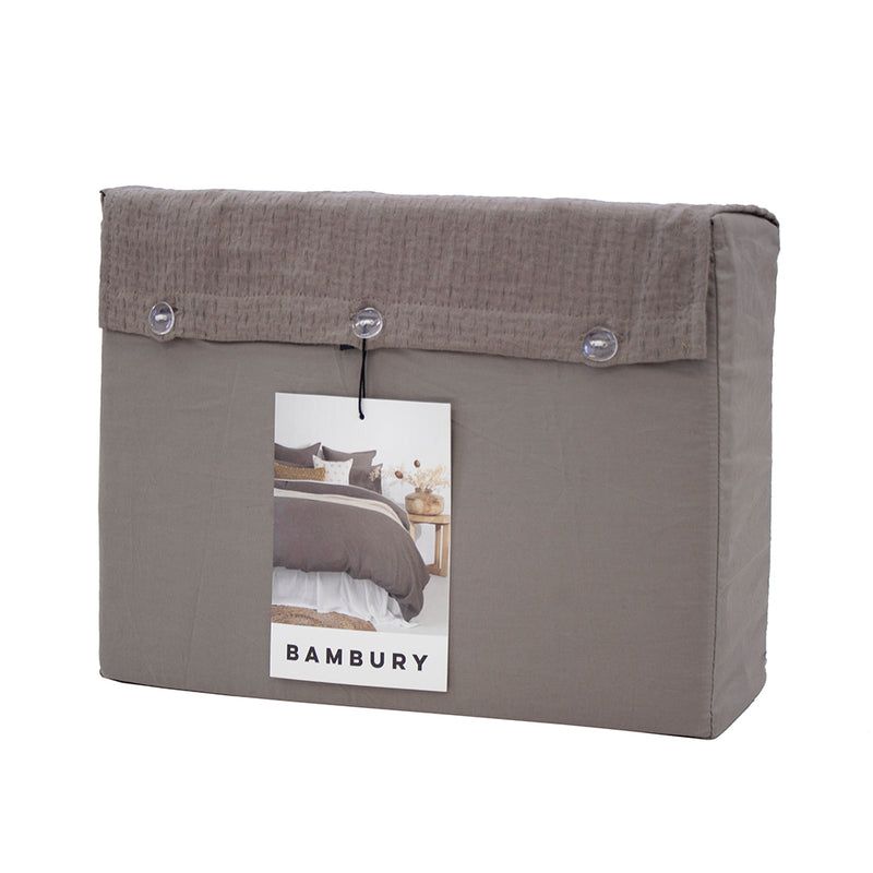 Luxurious mid-grey King Duvet Cover Set in textured jacquard fabric, enhancing bedroom comfort and style.