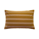 King duvet cover set in trendy Tobacco with woven stripes, crafted from soft pre-washed cotton for comfort and style.