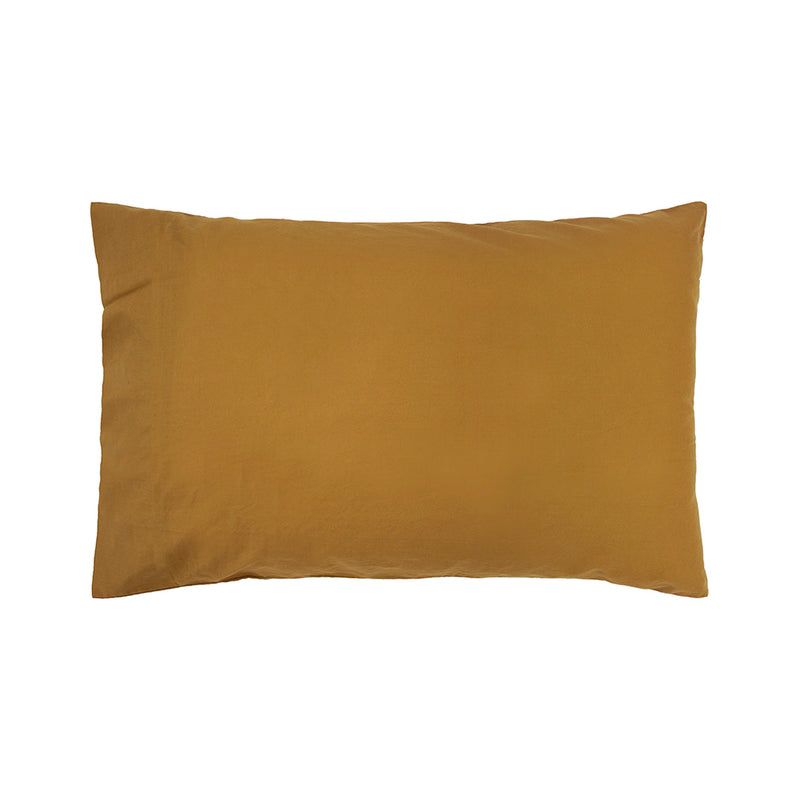 King Duvet Cover in Tobacco color with woven stripe pattern, crafted from soft pre-washed cotton for luxurious comfort.