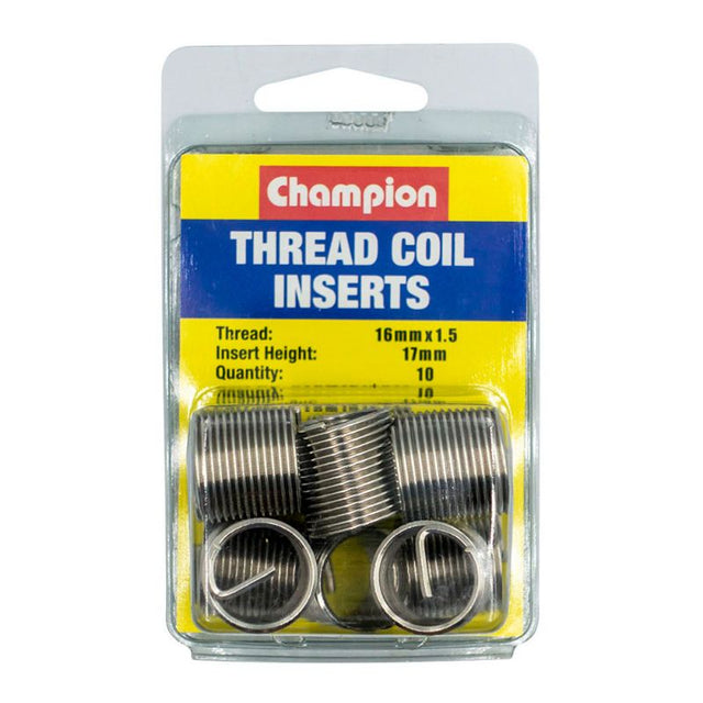 M16 x 1.50 x 17mm thread insert refills in a 10-pack for repairing and reinforcing stripped threads in various applications.