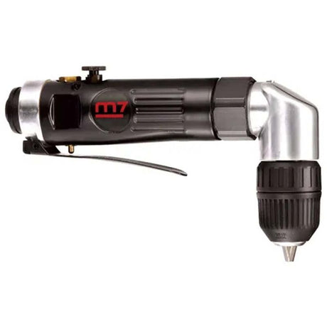 M7 3/8in Right Angle Air Drill with Keyless Chuck, 2600 RPM, compact design for tight spaces, efficient and easy to use.