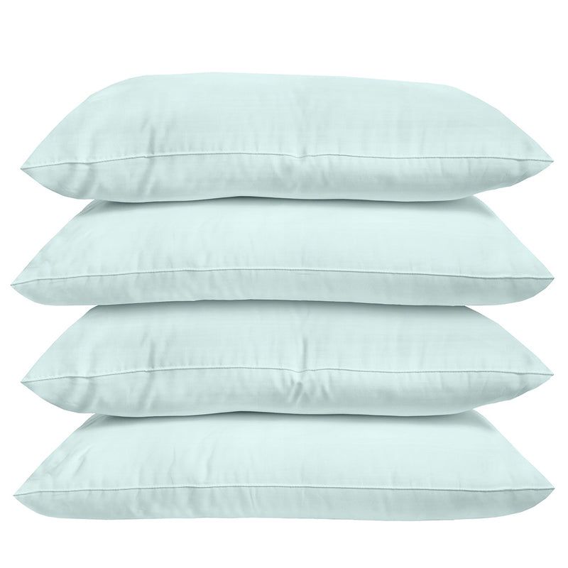 Soft sea foam cotton pillowcases in a 4-pack, perfect for enhancing bedroom decor and ensuring a comfortable sleep.