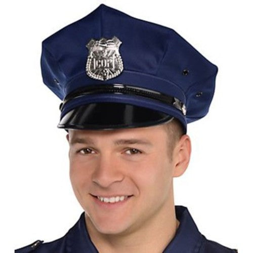 Police Deluxe Hat with adjustable back, designed for aspiring officers and law enforcement fans, offering durable style and comfort.