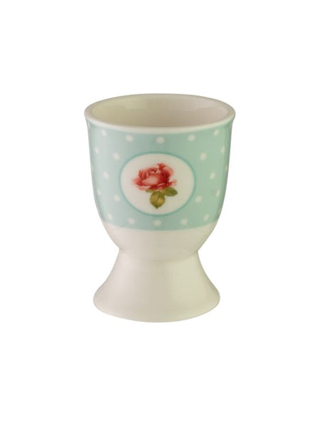 Avanti Egg Cup in Rose Mint with whimsical bunny design, crafted from durable stoneware for fun and stable egg serving.