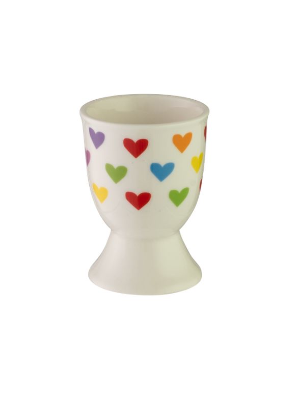 Avanti Egg Cup in heart design, crafted from durable stoneware, perfect for serving boiled eggs at breakfast.