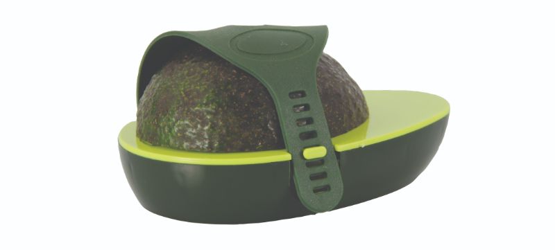 Avanti Avocado Saver securely stores cut avocados, preventing browning and protecting during transport; dishwasher safe.