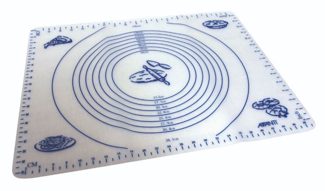 Avanti Silicone Pastry Mat for effortless baking, featuring non-stick surface and precise measurement markings.