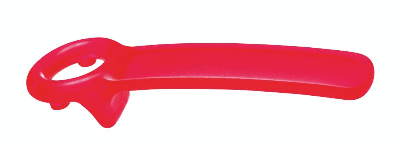 Vibrant red Avanti Jar Opener designed for effortless jar opening, ideal for users with limited hand strength.