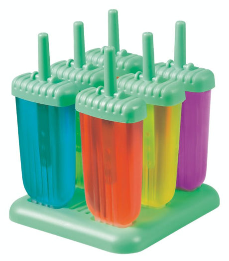 Avanti Groovy Ice Blocks 6pc Set in green, perfect for making fun and healthy icy poles at home during summer.