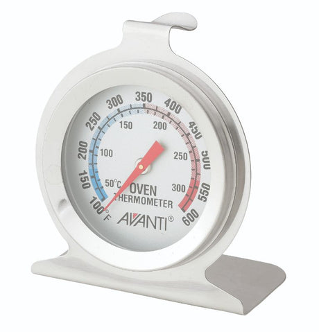 Tempwiz Oven Thermometer with stainless steel design, large dial, and thermal range of 38°C to 316°C for precision cooking.