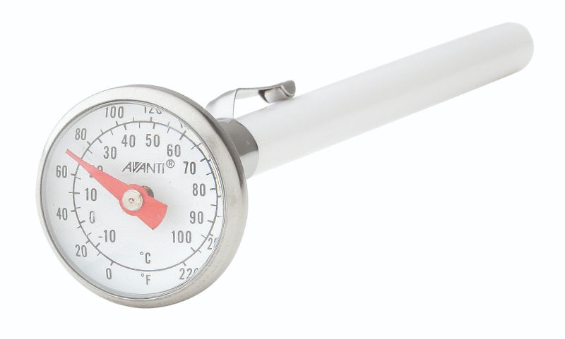 Tempwiz Instant Read Meat Thermometer with stainless steel body, easy-to-read display, and temperature range of -10°C to 100°C.