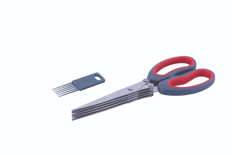 Avanti Dura Edge Herb Dicing Scissors with 10 sharp blades and soft-grip handles for easy herb chopping and meal prep.