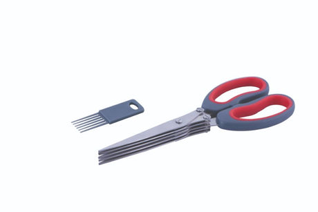 Avanti Dura Edge Herb Dicing Scissors with 10 sharp blades and soft-grip handles for easy herb chopping and meal prep.