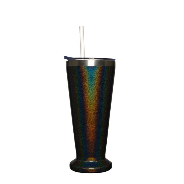 Avanti Celebrations Cocktail Tumbler in pearlised black, 500ml stainless steel, double-walled insulation, includes straw.