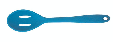 Avanti 28cm blue silicone slotted spoon, heat resistant, ergonomic, perfect for stirring and serving without damaging non-stick cookware.