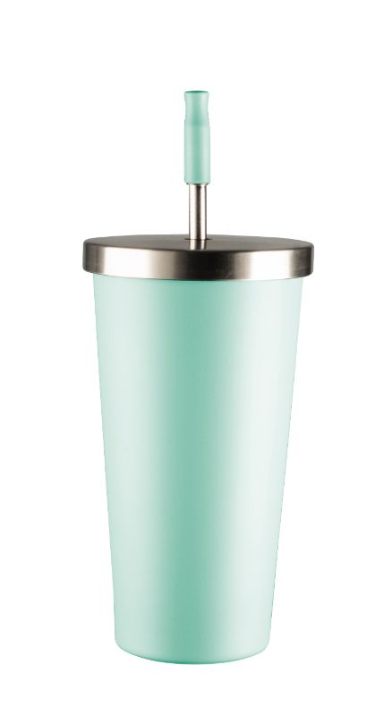 Avanti Smoothie Tumbler in Mint, 500ml, insulated stainless steel with silicone mouthpiece for on-the-go hydration.