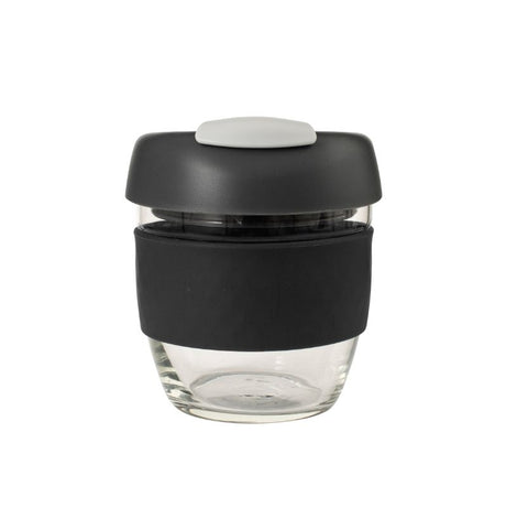 Avanti Glass GoCup 236ml travel mug in sleek black, charcoal, and grey, perfect for eco-friendly on-the-go beverages.