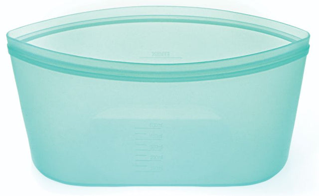 Avanti Pinch & Lock Bag 550ml in blue, silicone, heat-resistant, with airtight seal, perfect for eco-friendly food storage.