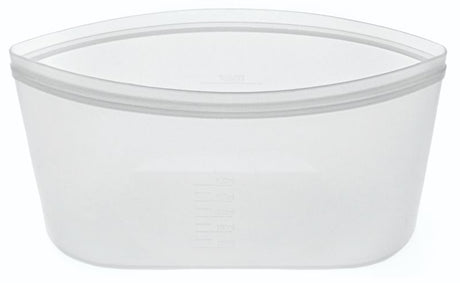 Avanti Pinch & Lock Bag 550ml in white, silicone, heat resistant, airtight seal for fresh food storage.