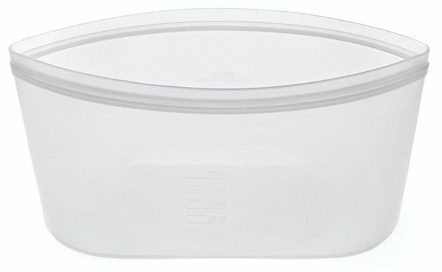 Avanti Pinch & Lock Bag 550ml in white, silicone, heat resistant, airtight seal for fresh food storage.