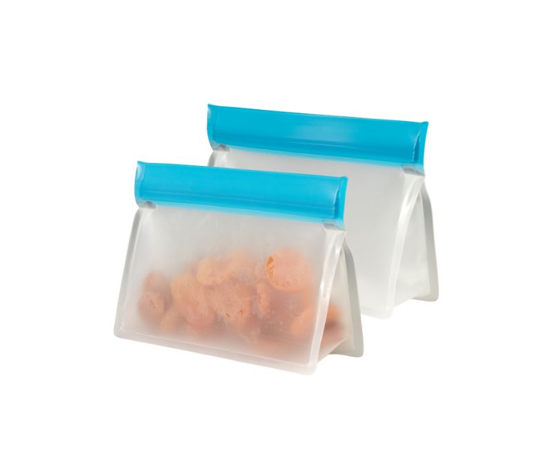 Avanti Reusable Stand Up Bags, 250ml, eco-friendly, leakproof, food-safe, transparent with stand-up base for easy filling.