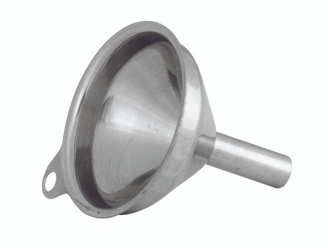 Compact 5.5cm stainless steel funnel for precise pouring of liquids and dry ingredients without spills or messes.